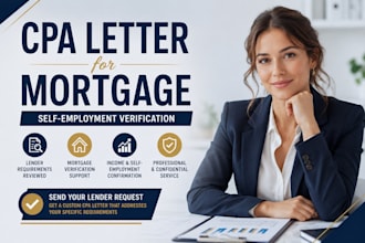 prepare a CPA letter for mortgage and self employment verification