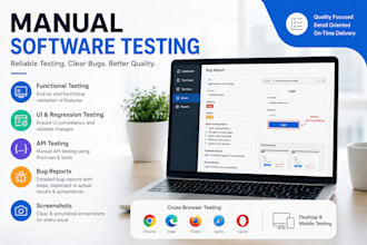 manually test your website, API and database and provide detailed bug report