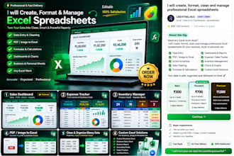 create, format, clean and manage excel spreadsheets