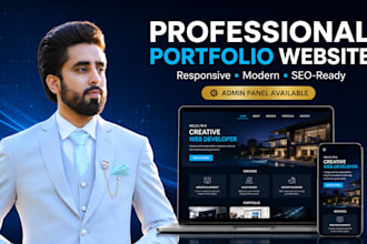 create a professional portfolio website with admin panel