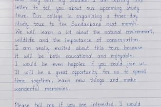 write for you with my neat and clean handwritting