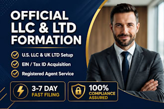 form your US llc and UK ltd company with ein and registered agent