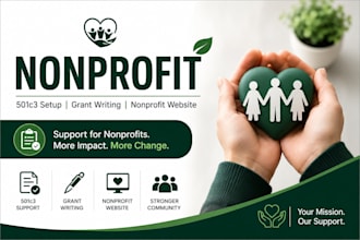 do 501c3 setup, grant writing and nonprofit support