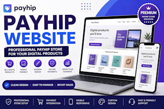 build and design a professional payhip website or online store