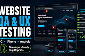 manually test your website for bugs, usability, UX, and functionality
