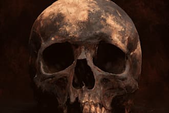 create unique skull artwork for tattoos and merchandise
