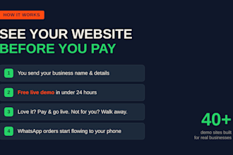 create a business website with whatsapp ordering system