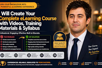 create complete elearning course with training materials, course video, syllabus