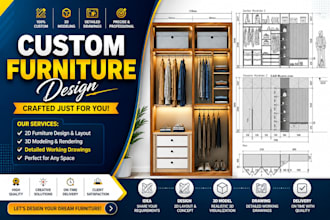 do custom furniture design, millwork, shop drawing, working drawing