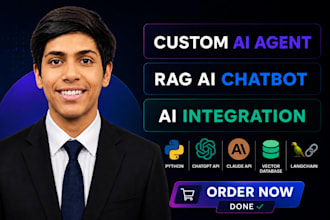 build ai agents, custom ai chatbot with rag, and ai integration