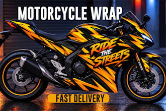 create professional motorcycle wrap design, car wrap and helmet wrap design