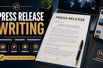 write a professional press release for your business brand or event