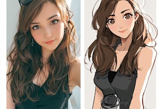 draw your portrait in anime or manga style