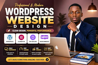 design wordpress business website, local business site, woocommerce