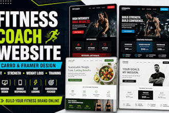 build hiit fitness strength weight loss coach training  framer carrd website