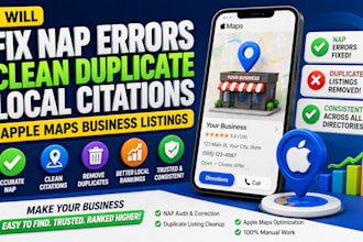 fixing nap errors, clean duplicate local citations apple maps business listings