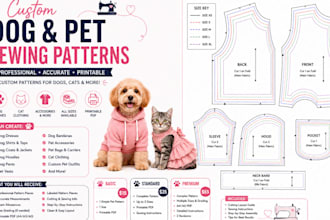 design professional pet clothing sewing patterns for dogs and cats