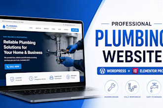 design or redesign professional plumber wordpress website with elementor pro