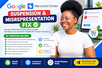 fix google merchant suspension and misrepresentation