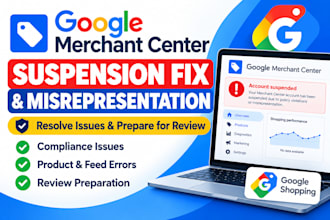fix google merchant suspension and misrepresentation