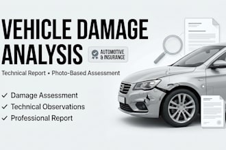 analyze car accident damage and prepare a technical report