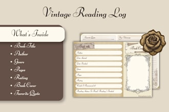 design vintage reading log template