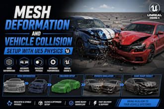 do mesh deformation and vehicle collision setup with ue5 physics