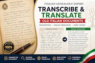 transcribe and translate old italian genealogy and family history documents