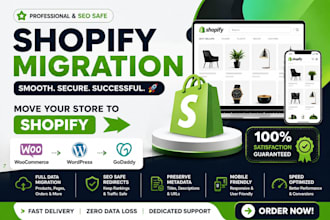 do shopify website migration woo commerce, wordpress, godaddy to shopify