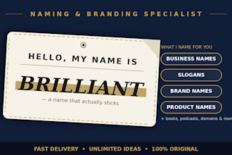 suggest  sticky and brilliant name for your business, slogan