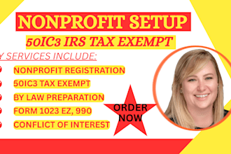 register your nonprofit, 501c3 tax exempt, irs form 1023, bylaws and ein