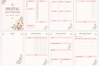 digital notebook journal  planner design