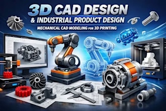 do 3d cad product design, mechanical design for manufacturing and prototyping
