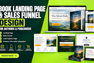 design a sales funnel and book landing page for authors and publishers