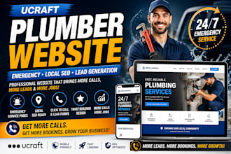 ucraft plumber website emergency service pages local SEO calls lead generation