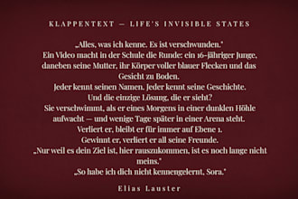 write a german blurb that sells your book