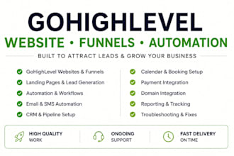do gohighlevel website design, ghl landing page sales funnel, ghl automation