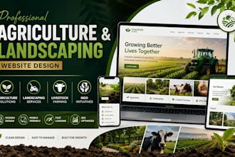 createe  agriculture landscaping lawn care logo livestock  farming ngo website