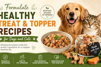 formulate healthy treat and topper recipes for dogs and cats