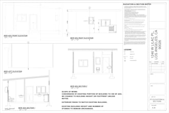 draft adu permit drawings and PDF to cad site plans