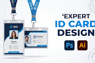 design professional id card, employee badge and staff id