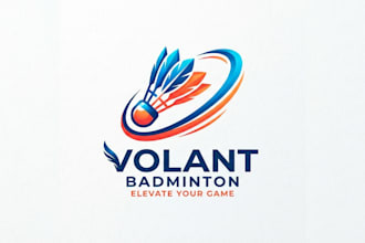 design a dynamic badminton logo for your brand