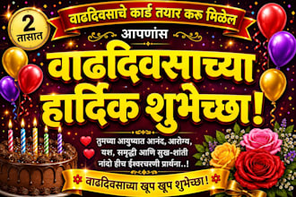 design marathi birthday card and invitation