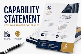 design a professional capability statement for government contracts