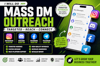 do targeted instagram discord facebook and telegram mass dm outreach