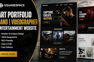 design squarespace art portfolio band website videographer entertainment website