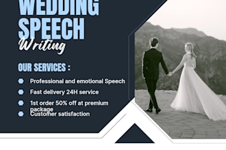 write unique emotional wedding speech for bride and groom