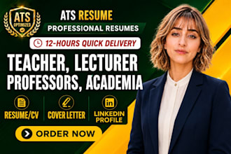 write teacher resume, lecturer resume, professor resume, and academic CV