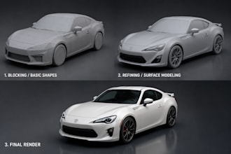design widebody kits, body kits, mechanical cad models and 3d print designs