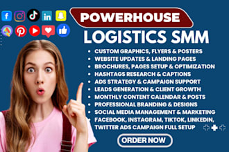 logistics leads social media marketing ads warehouse trucking transport website
